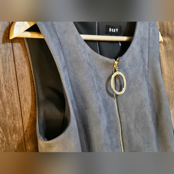 NWT - DKNY "Faux Suede Mini Flare Dress" - Picture 2 of 10